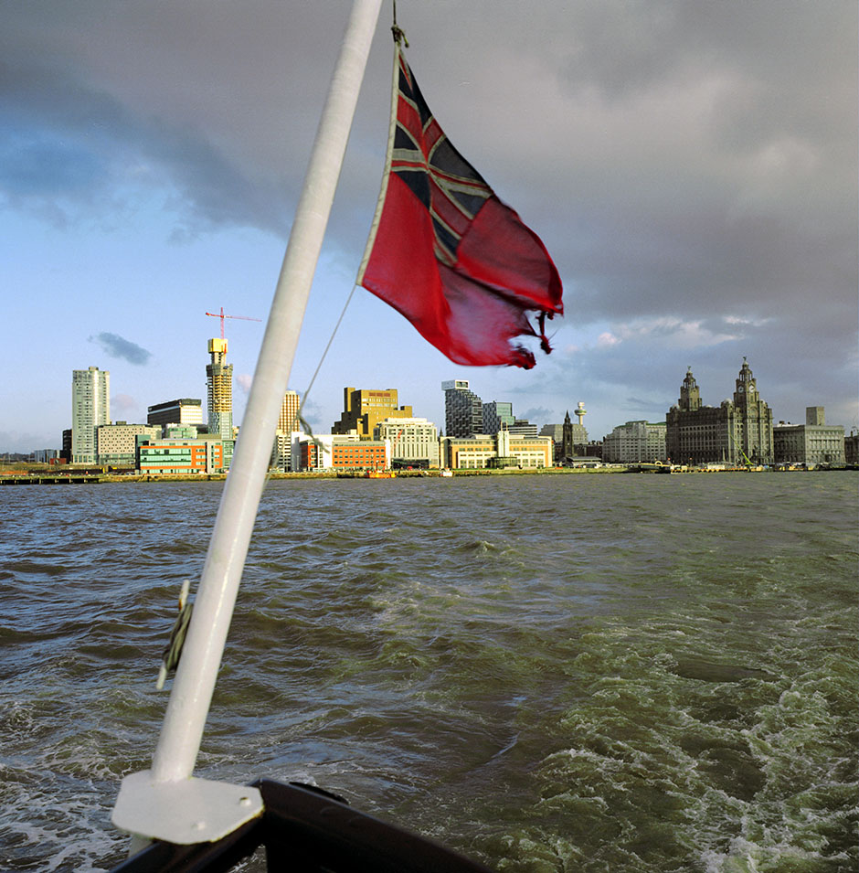 The Three Graces, seen from a Mersey ferry.