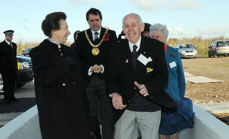 Tom Workman and the Princess Royal at the opening of Liverpool Sailing Club's new clubhouse, November. 2008